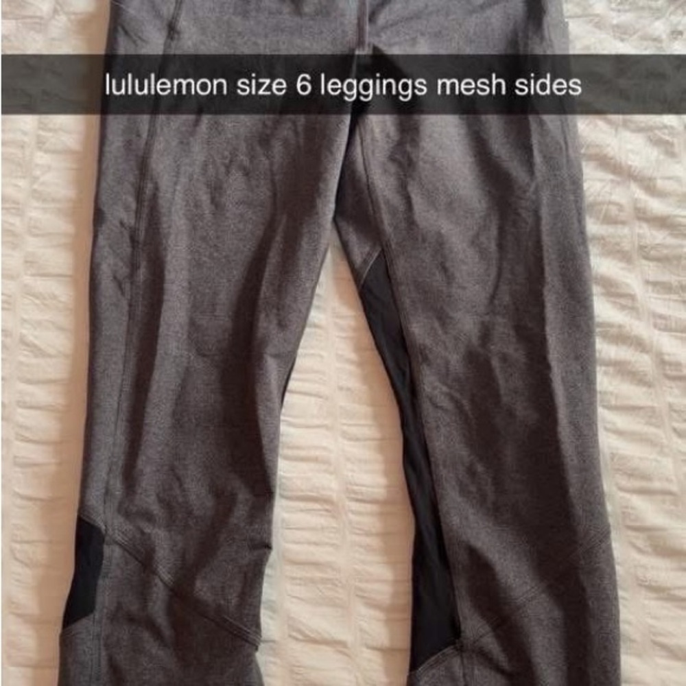 lululemon athletica Gray Leggings with Mesh Panels